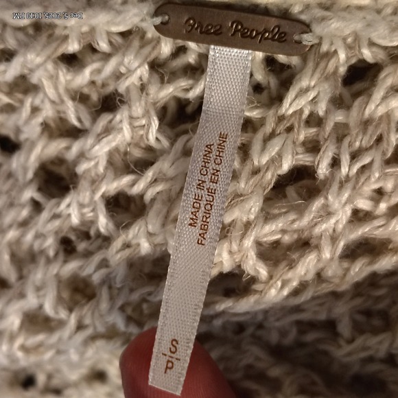 Free People Open Knit Crochet Duster Cardigan Sweater Small Western Boho Coastal - Picture 7 of 7